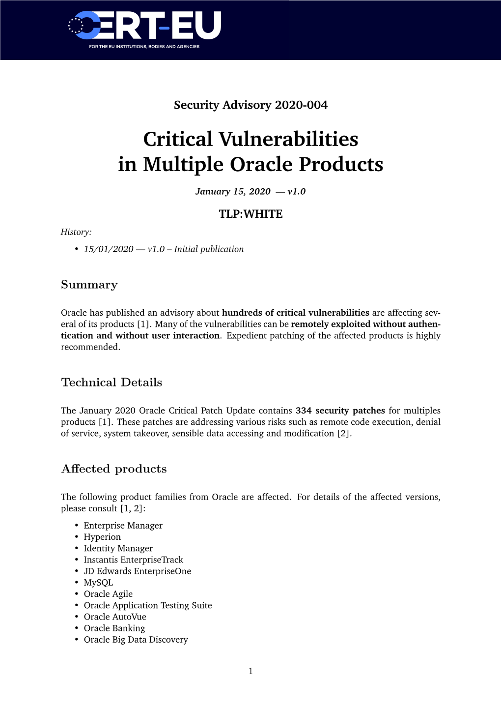 Critical Vulnerabilities in Multiple Oracle Products