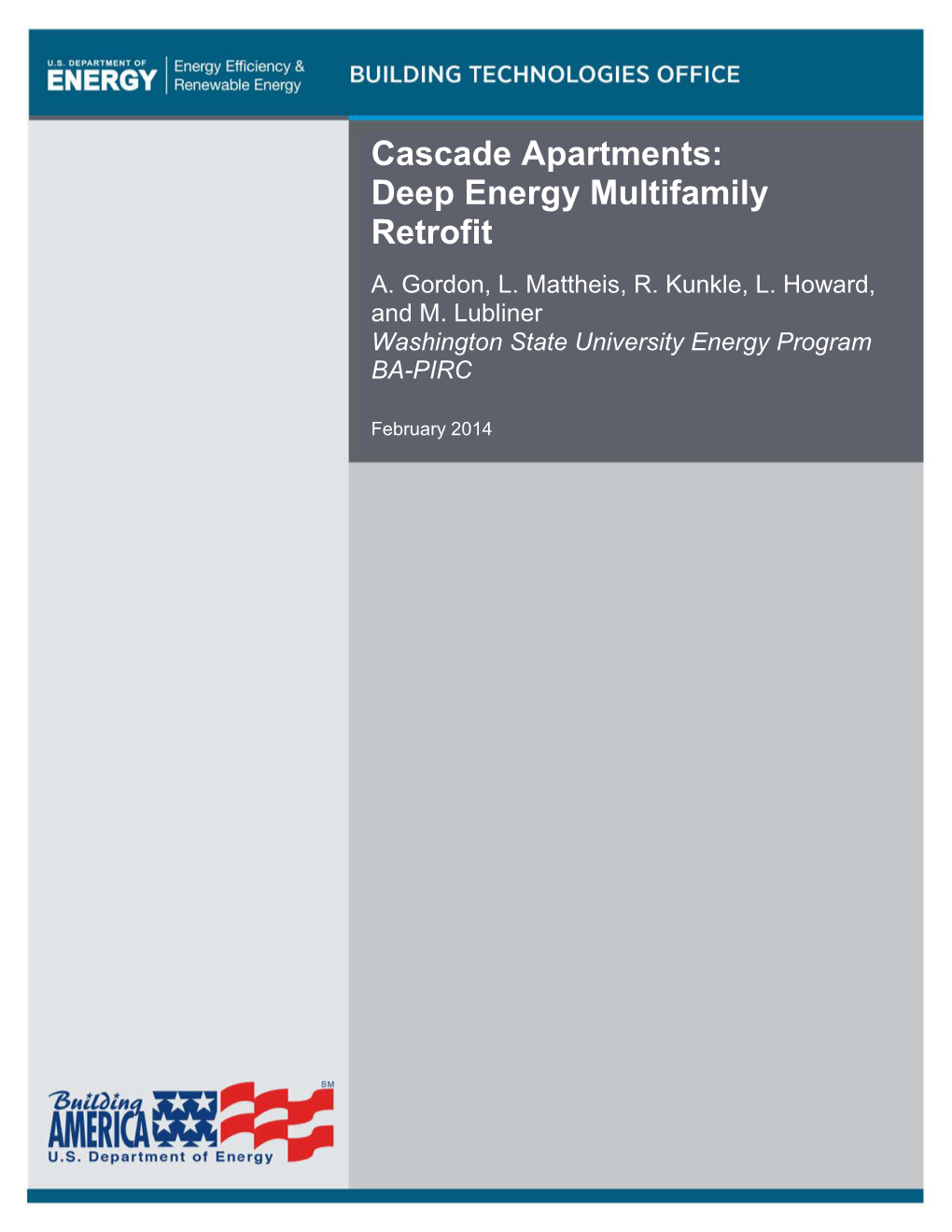 Cascade Apartments: Deep Energy Multifamily Retrofit A