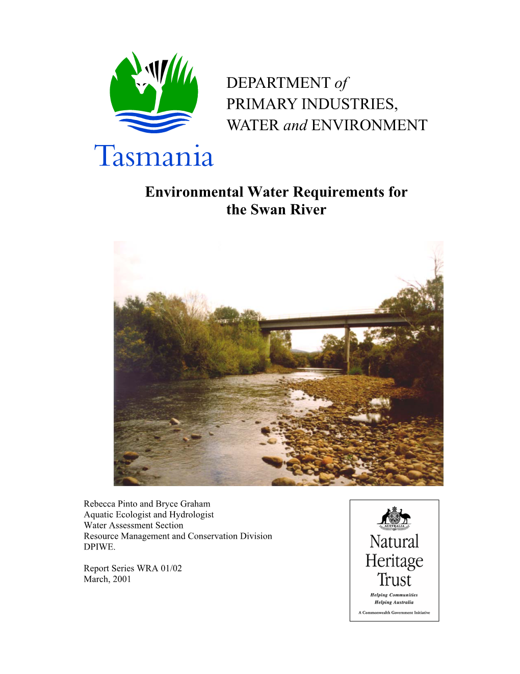 Environmental Water Requirements for the Swan River