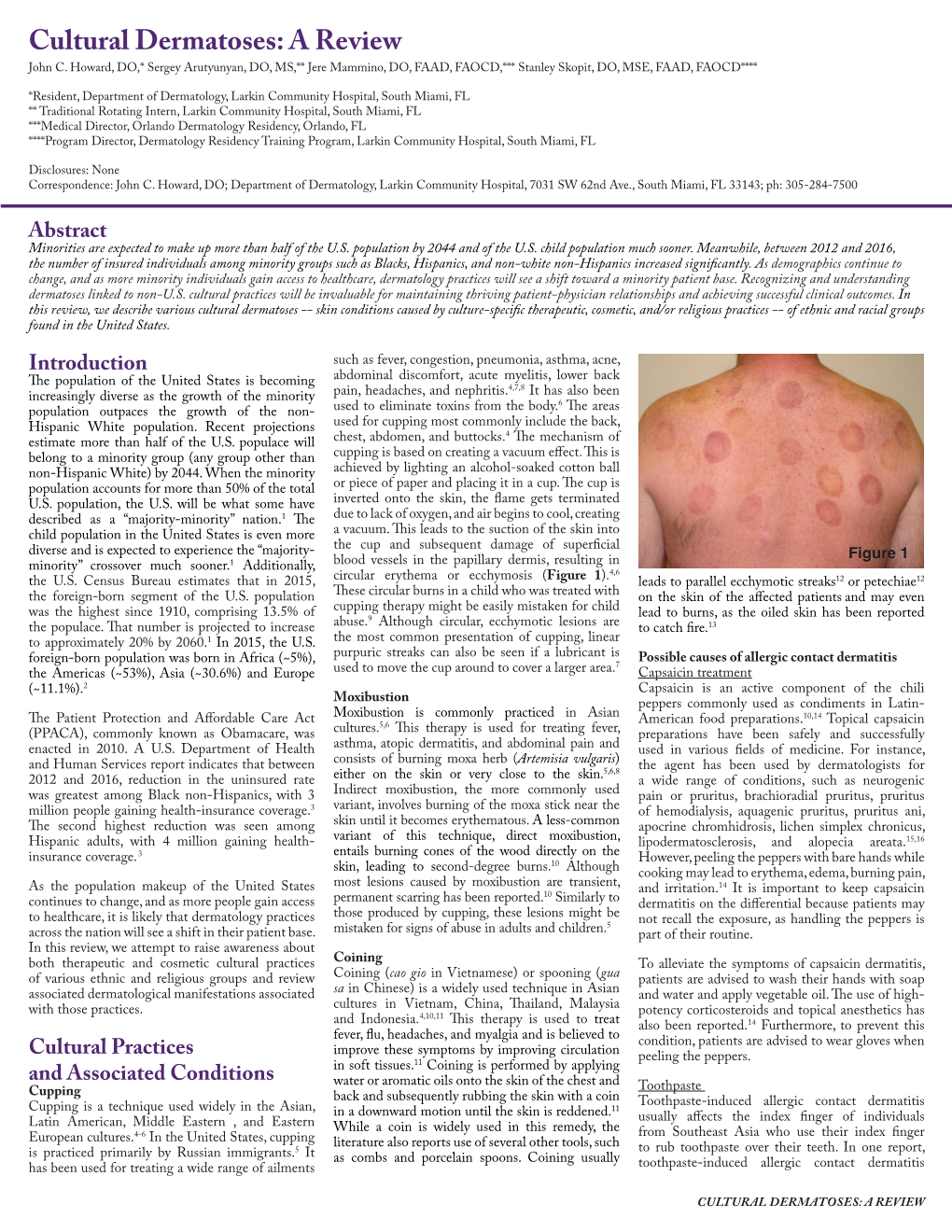 Cultural Dermatoses: a Review John C