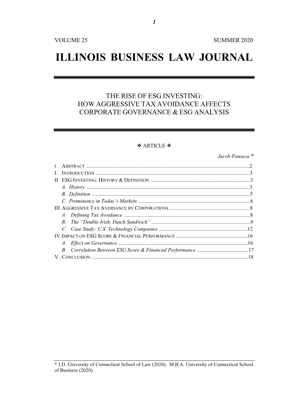 Illinois Business Law Journal