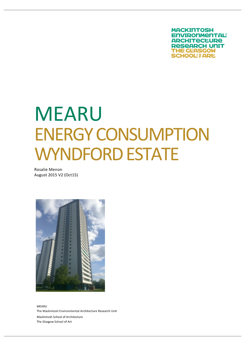 MEARU ENERGY CONSUMPTION WYNDFORD ESTATE Rosalie Menon August 2015 V2 (Oct15)