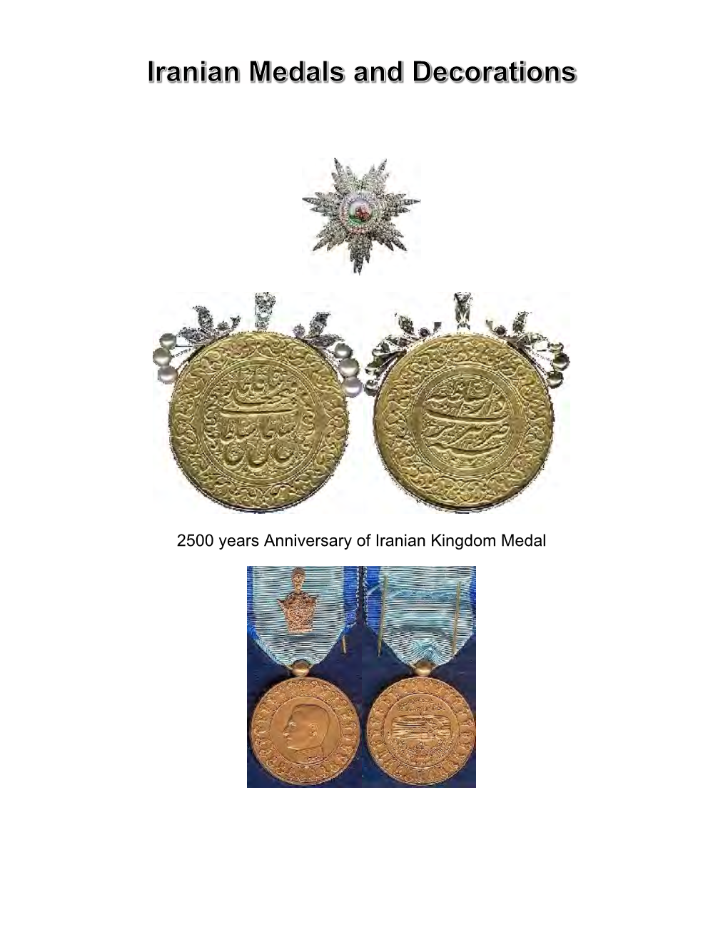Iranian Medals and Decorations