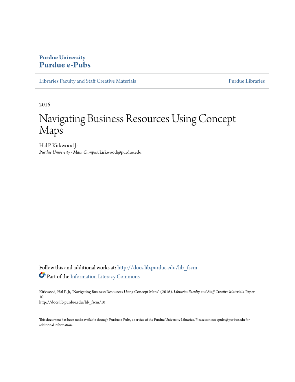 Navigating Business Resources Using Concept Maps Hal P