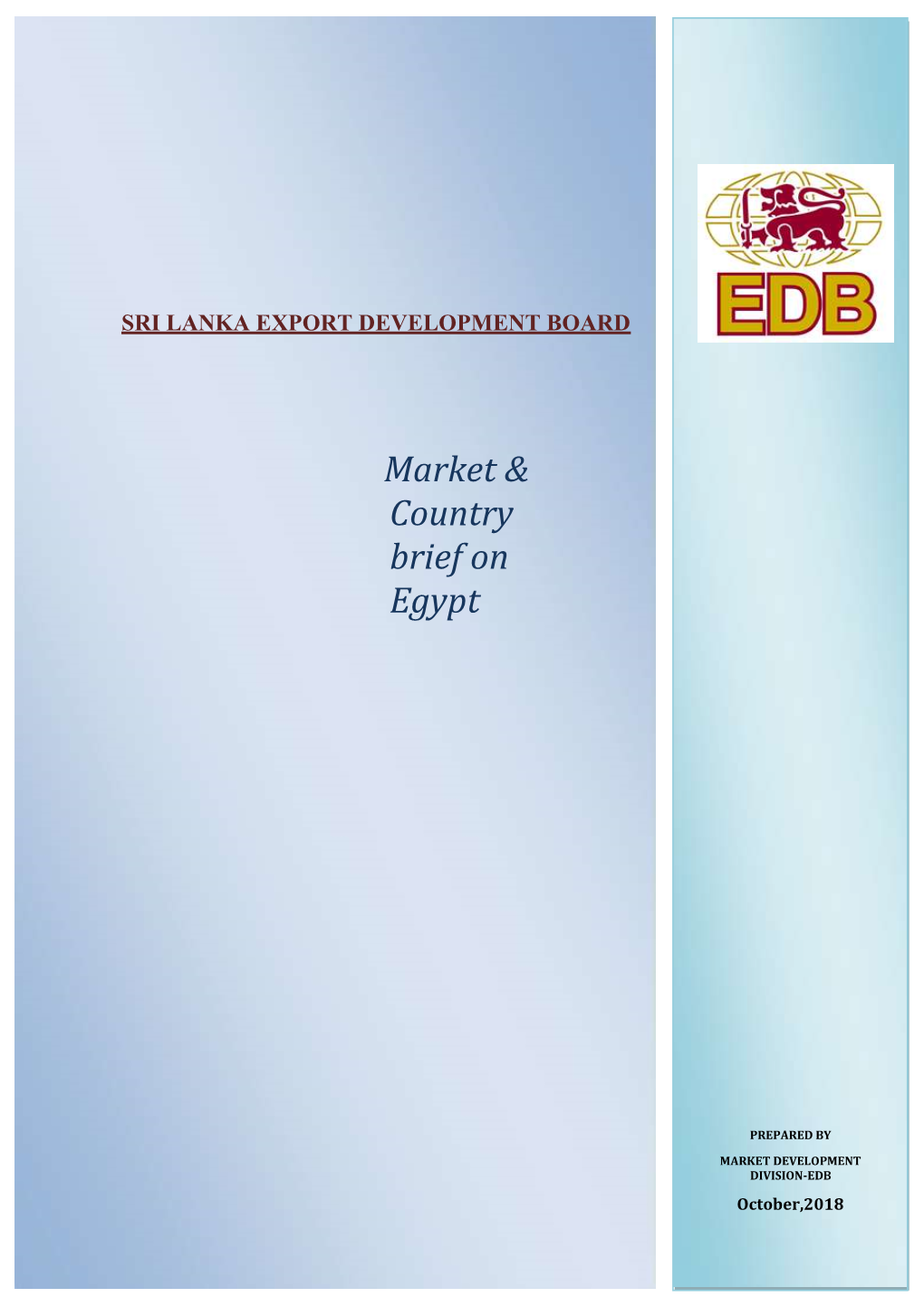 Market & Country Brief on Egypt