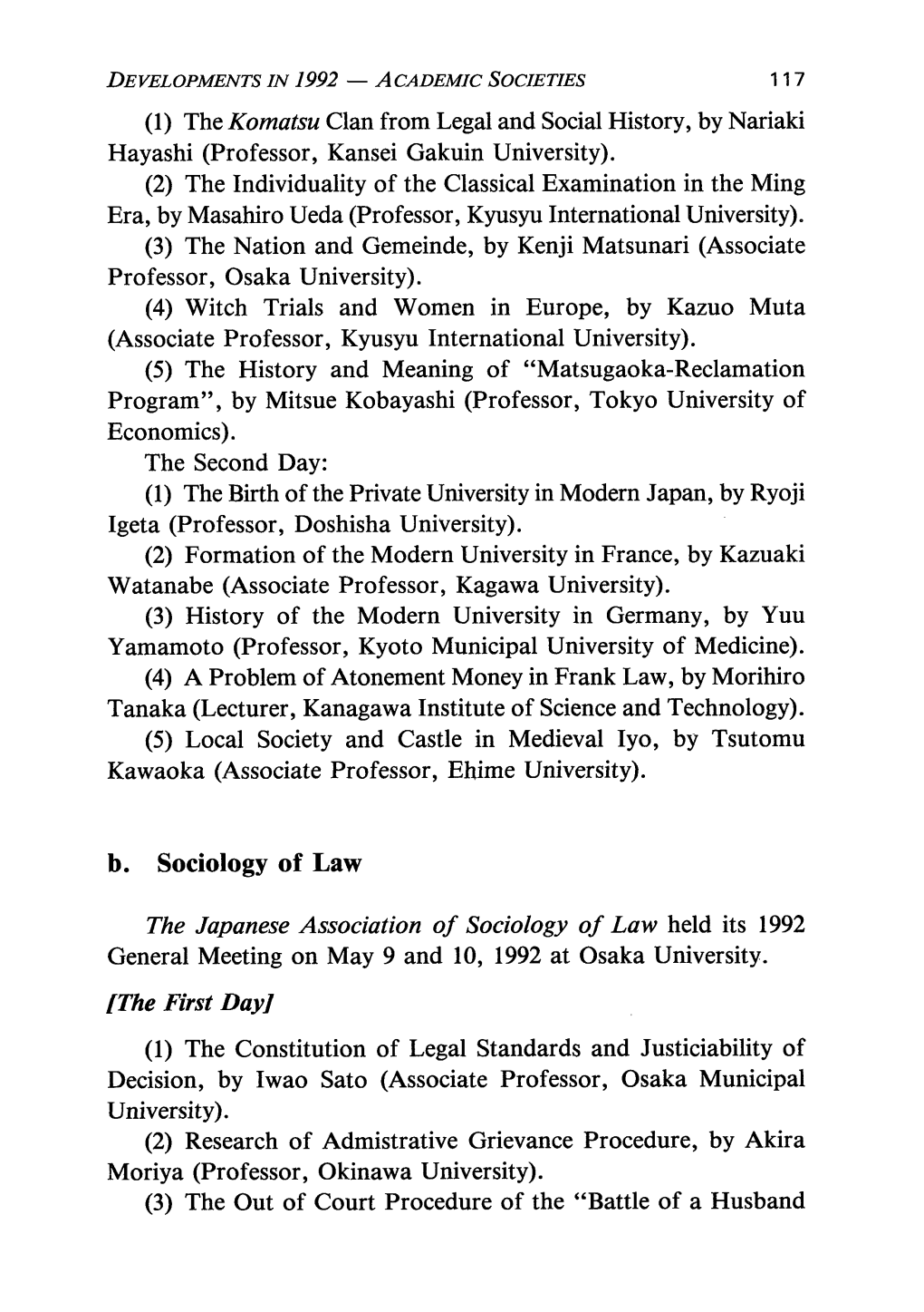 B. Sociology of Law