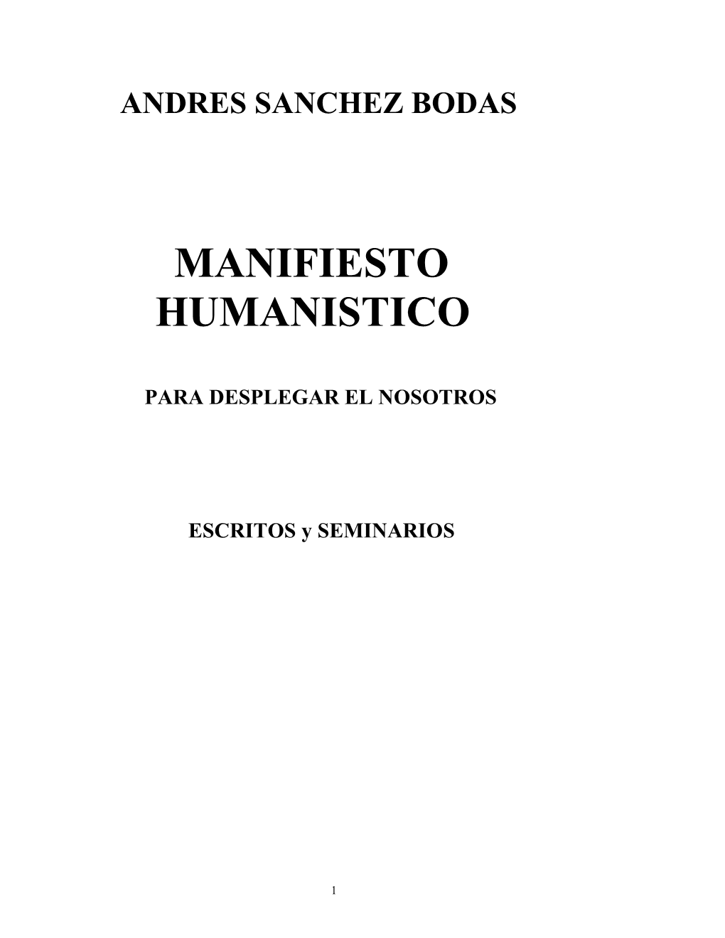 Manifiesto Humanistico