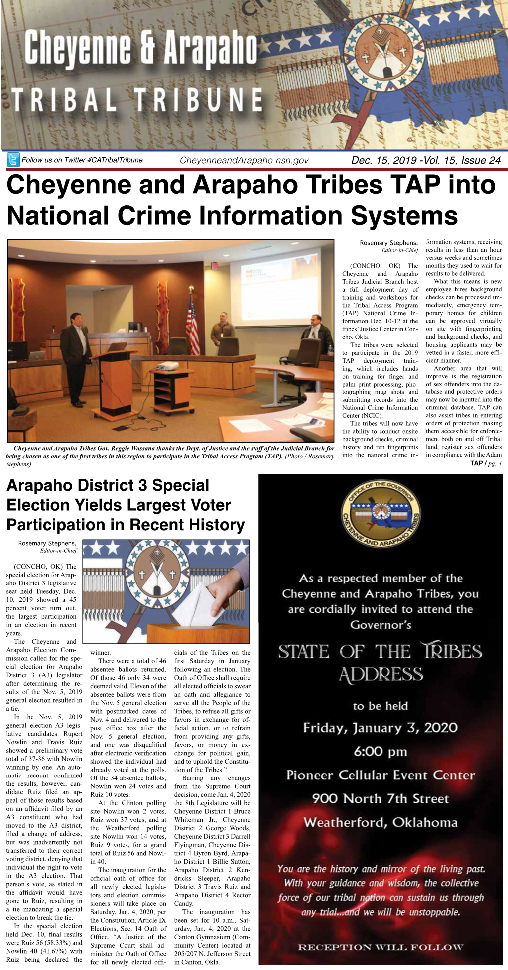 Cheyenne and Arapaho Tribes TAP Into National Crime Information
