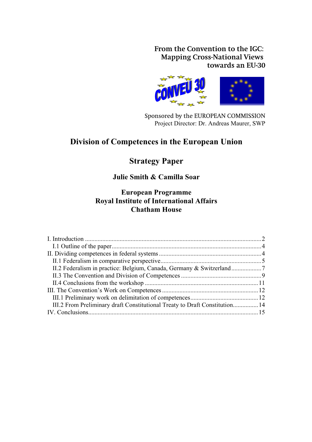 Division of Competences in the European Union