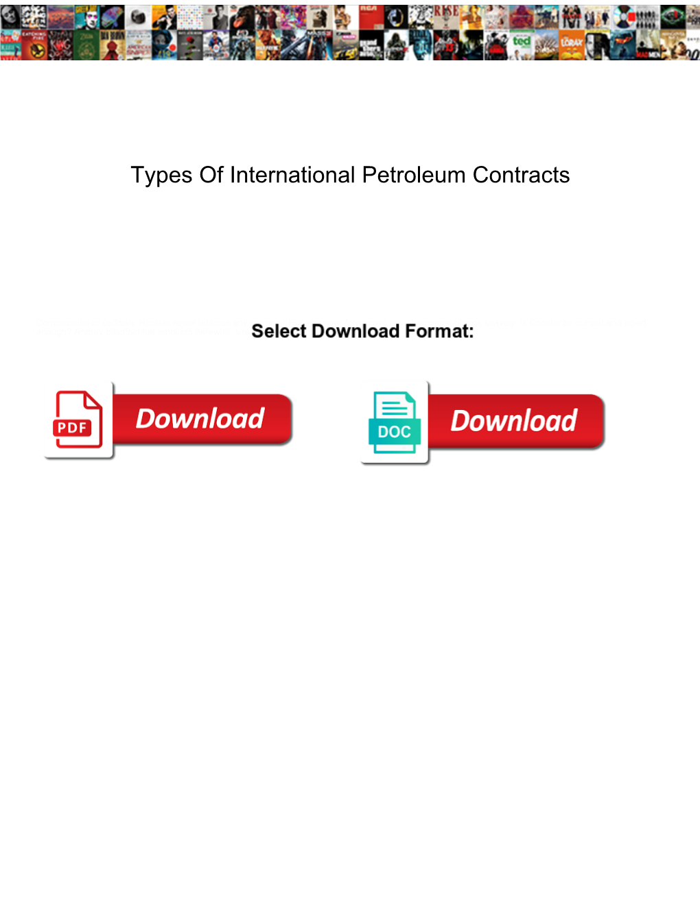 Types of International Petroleum Contracts