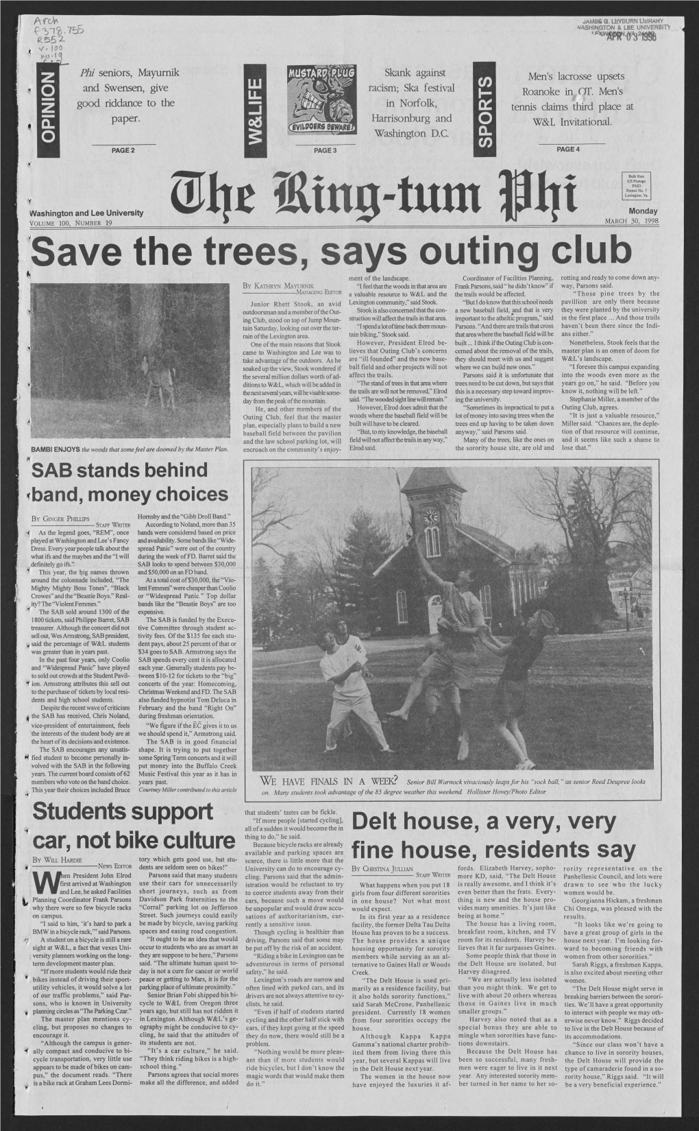 Save the Trees, Says Outing Club Ment of the Landscape