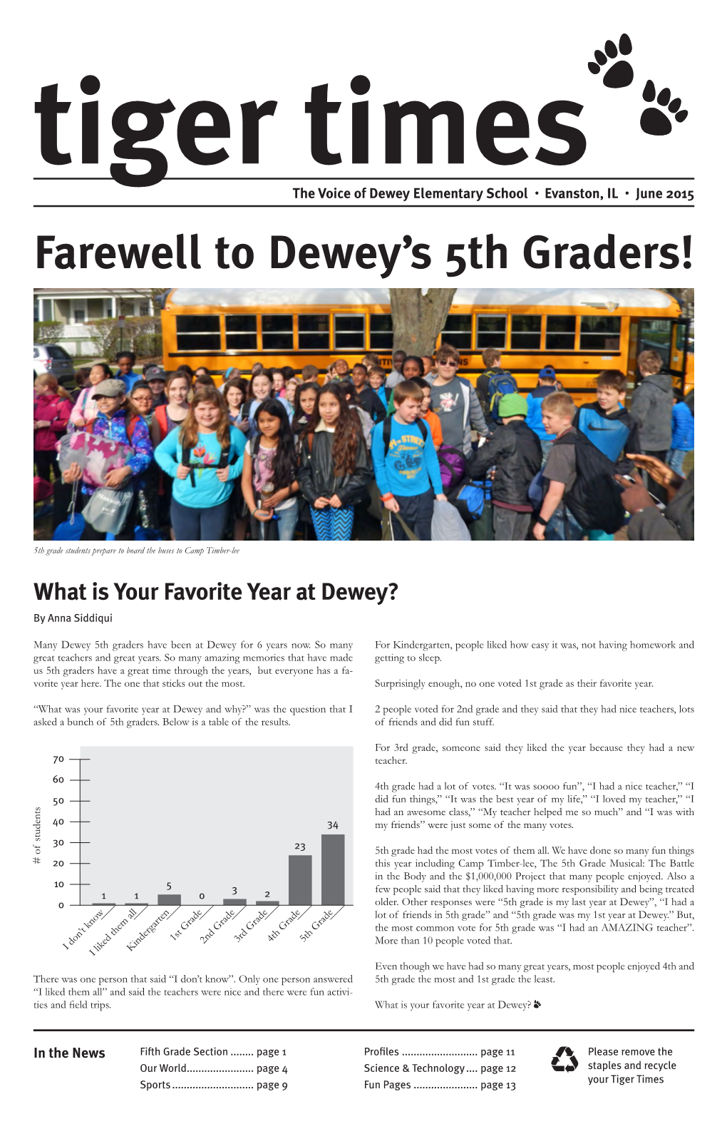 Farewell to Dewey's 5Th Graders!
