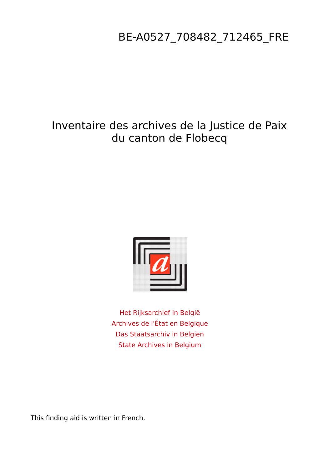 Justice De Paix Du Canton De Flobecq