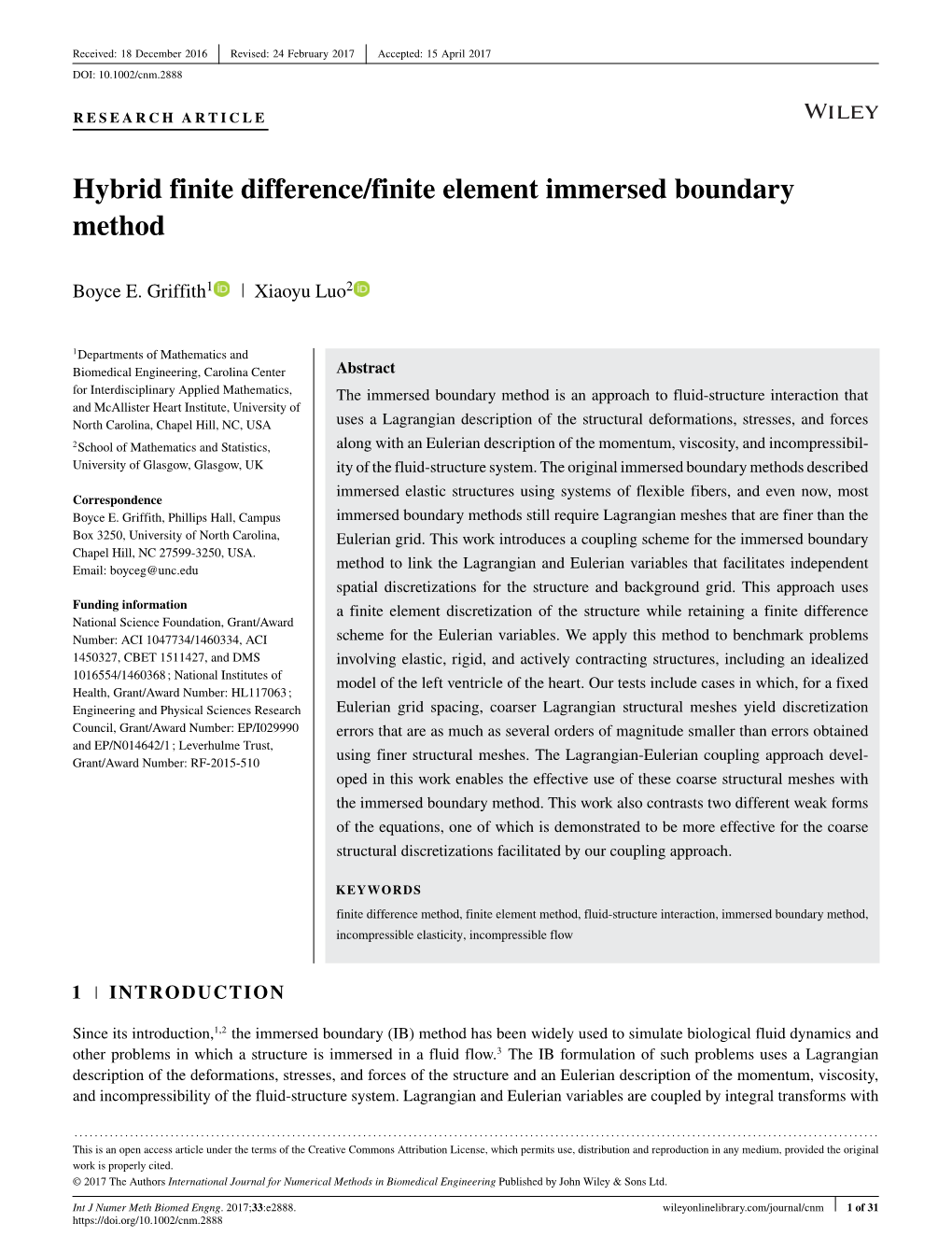Hybrid Finite Difference/Finite Element Immersed Boundary Method