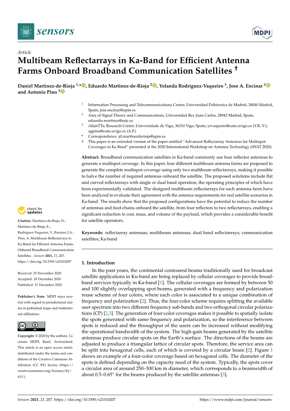 Multibeam Reflectarrays in Ka-Band for Efficient Antenna Farms Onboard Broadband Communication Satellites