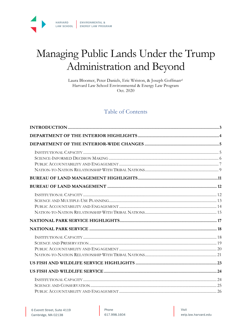 Managing Public Lands Under the Trump Administration and Beyond