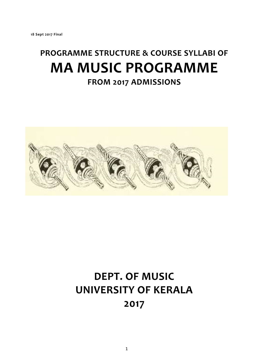 Ma Music Programme from 2017 Admissions