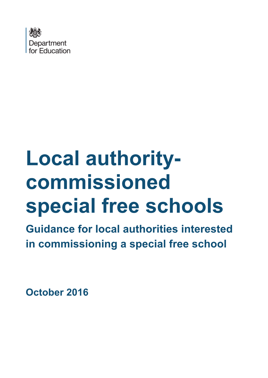 Guidance for LA Commissioned Special Free Schools Version 2