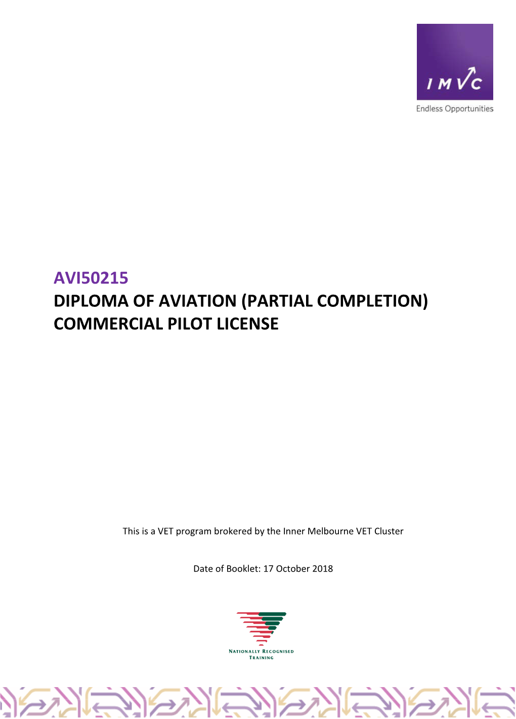 Avi50215 Diploma of Aviation (Partial Completion) Commercial Pilot License