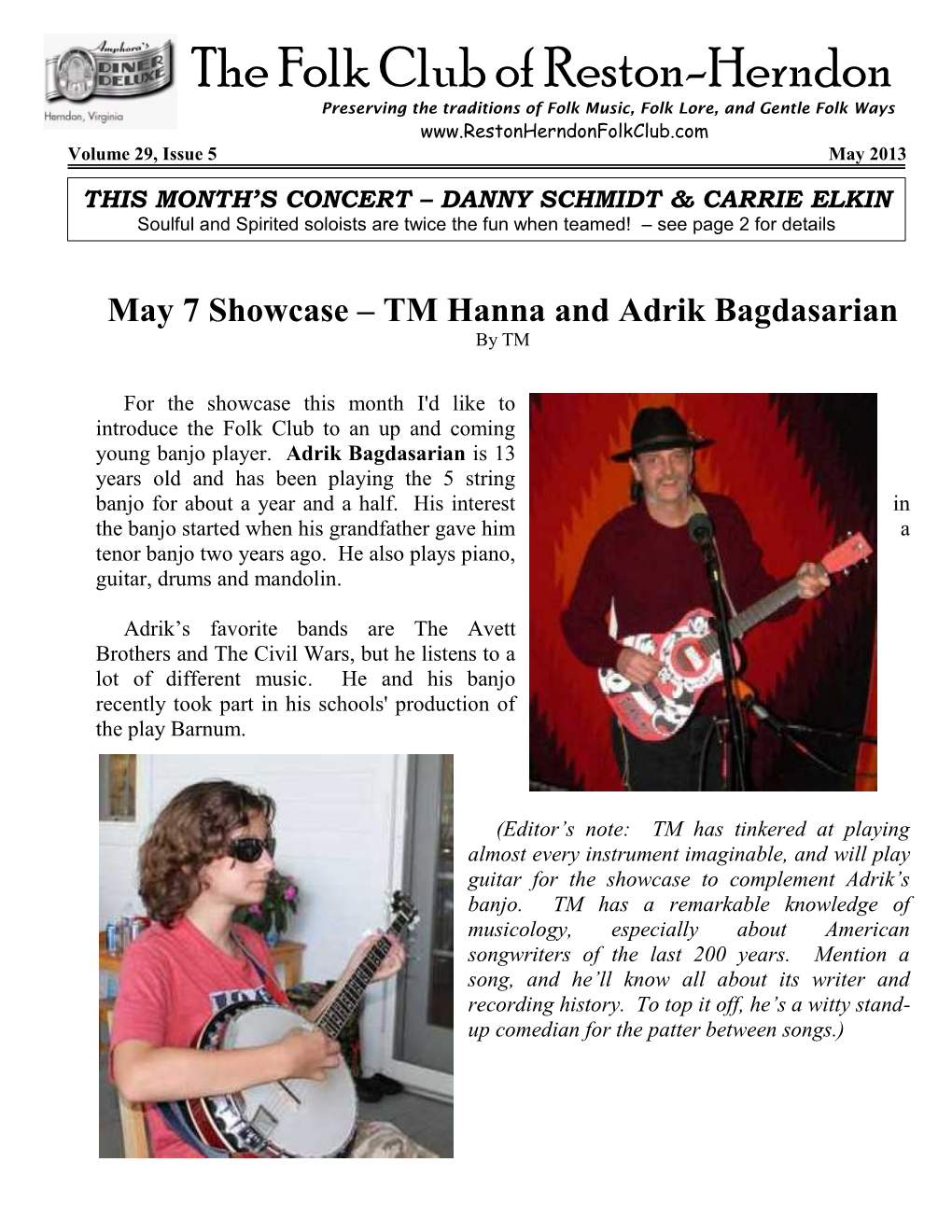 This Month's Concert – Danny Schmidt & Carrie Elkin