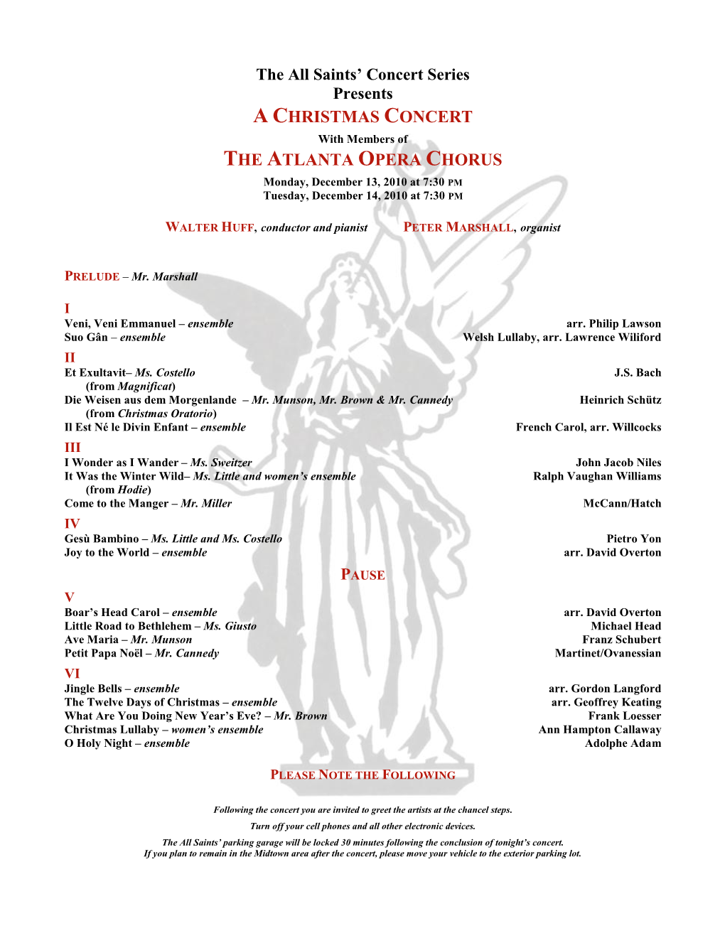 The All Saints' Concert Series Presents