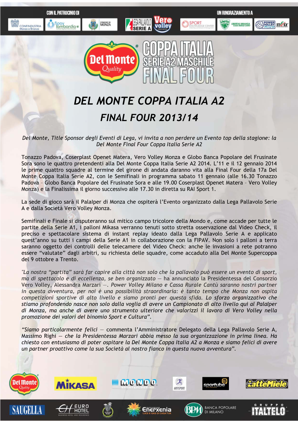 Del Monte Coppa Italia A2