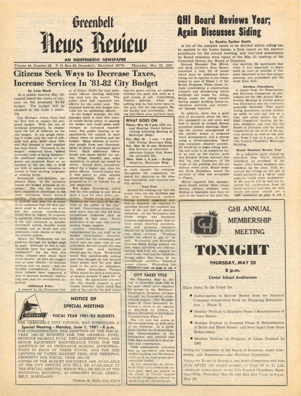 28 May 1981 Greenbelt News Review