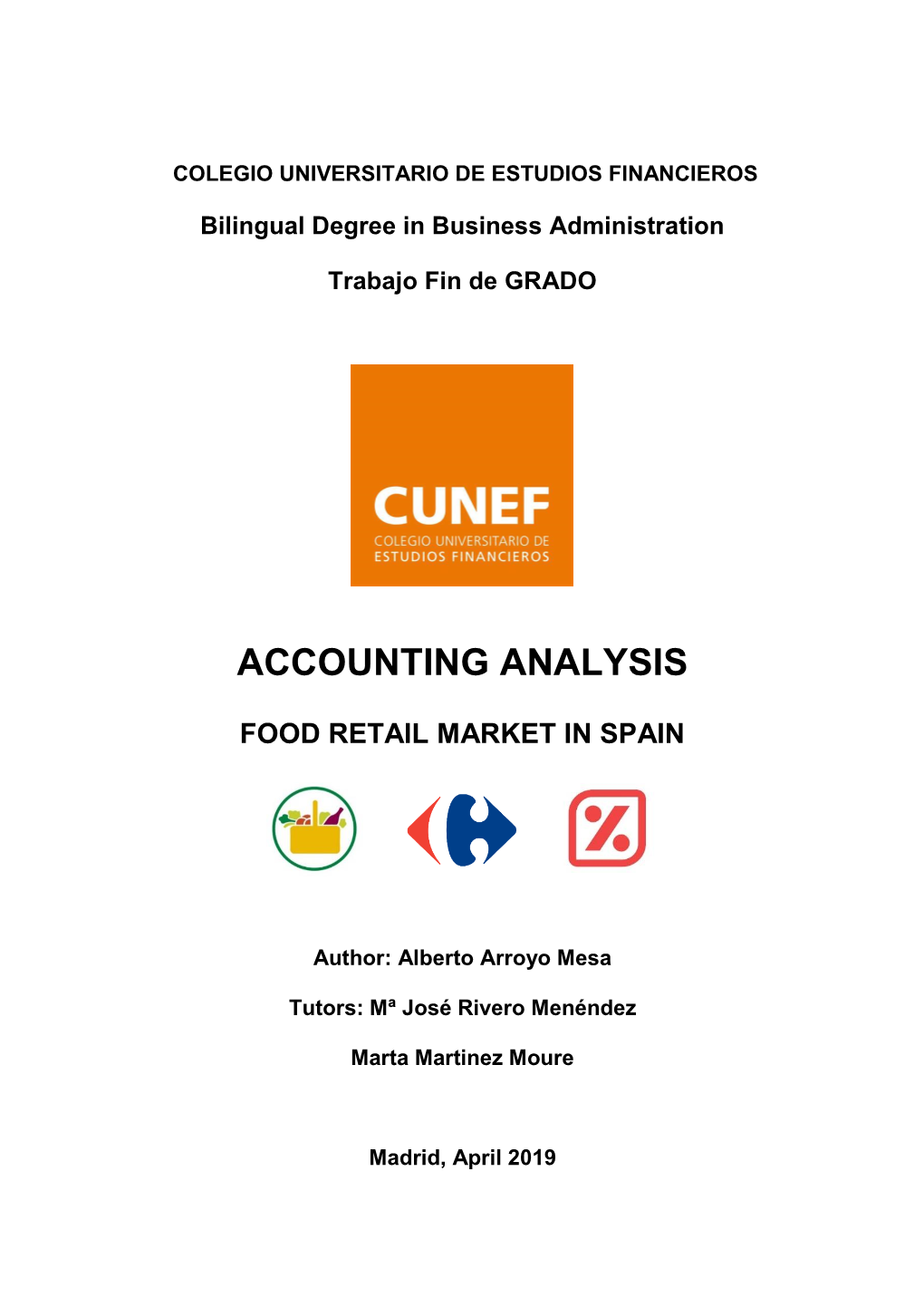 Accounting Analysis: Food Retail Market in Spain