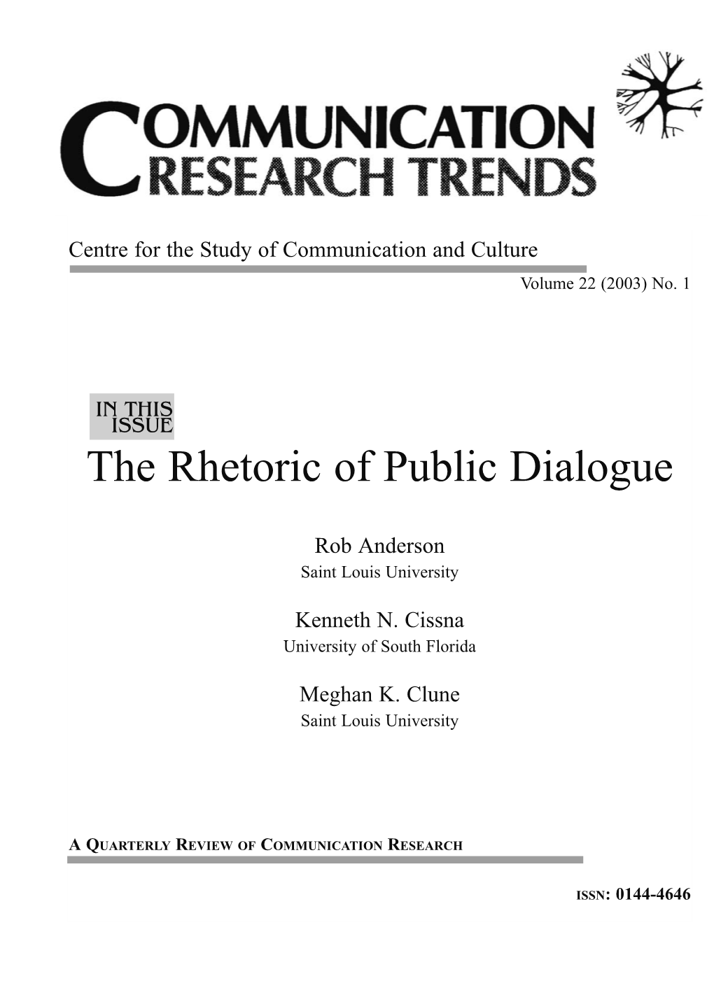 The Rhetoric of Public Dialogue