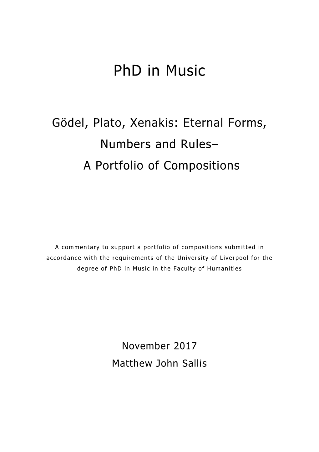 Phd in Music