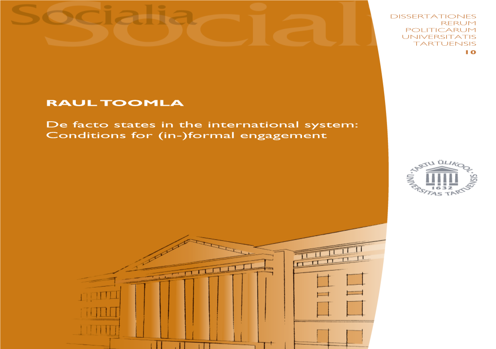 RAUL TOOMLA De Facto States in the International System