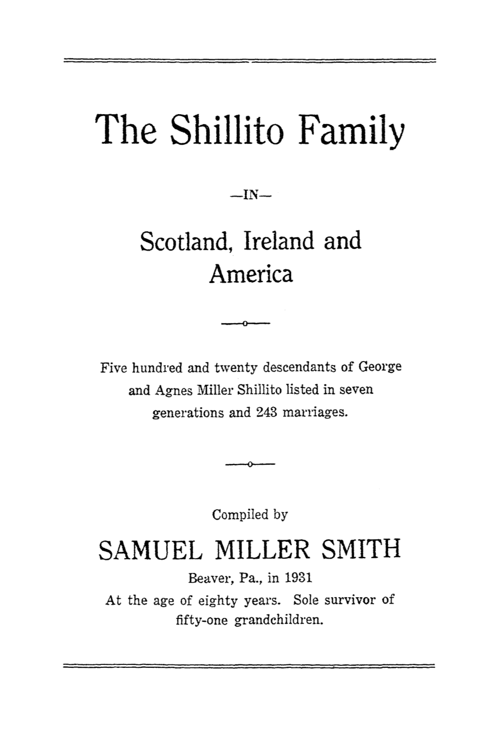 The Shillito Family