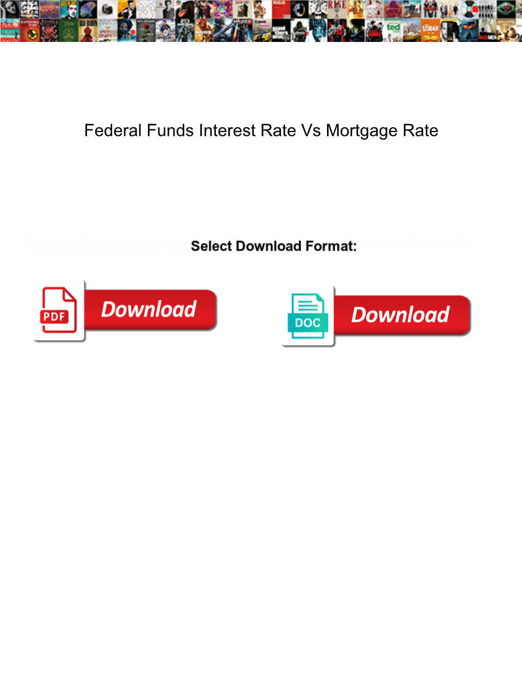 Federal Funds Interest Rate Vs Mortgage Rate