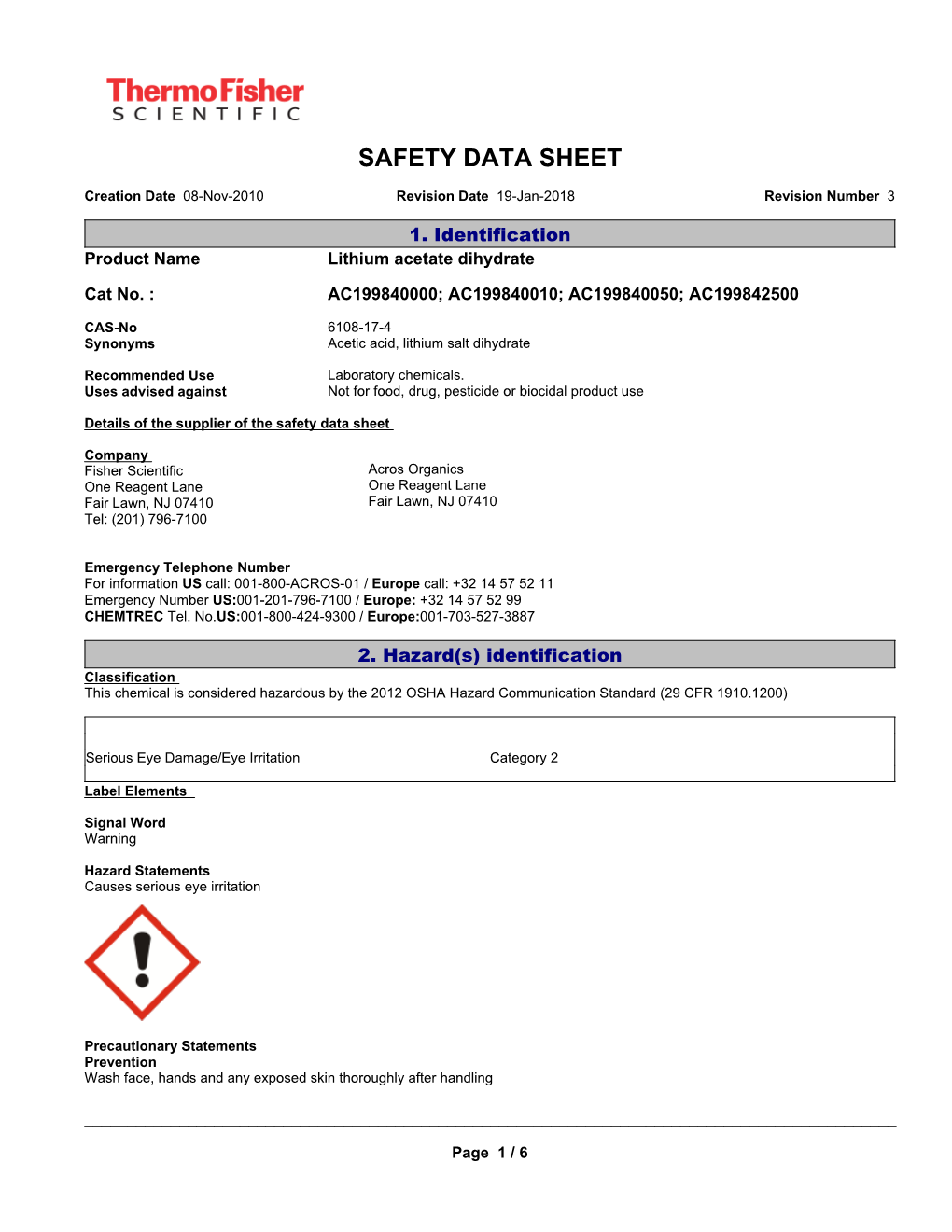 Safety Data Sheet