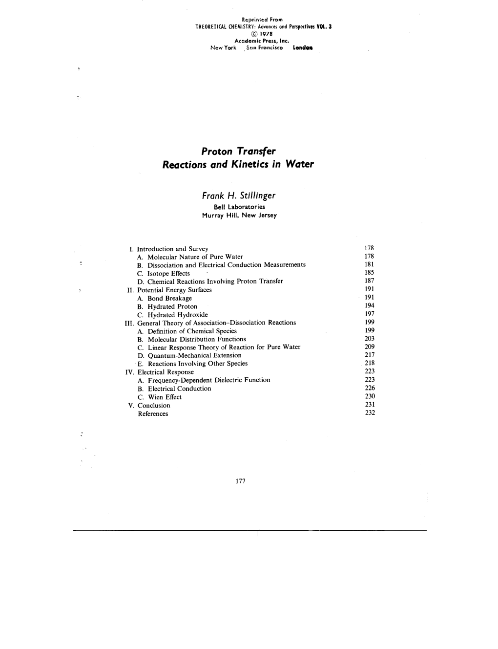 Proton Transfer Reactions and Kinetics in Water