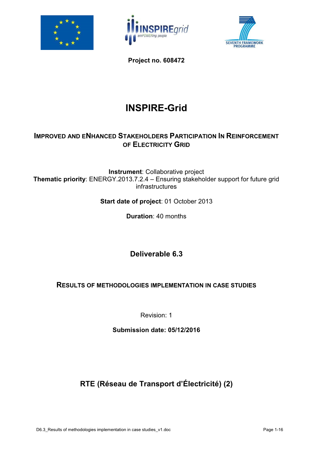 INSPIRE-Grid-D6.3 Results-Of-Methodologies