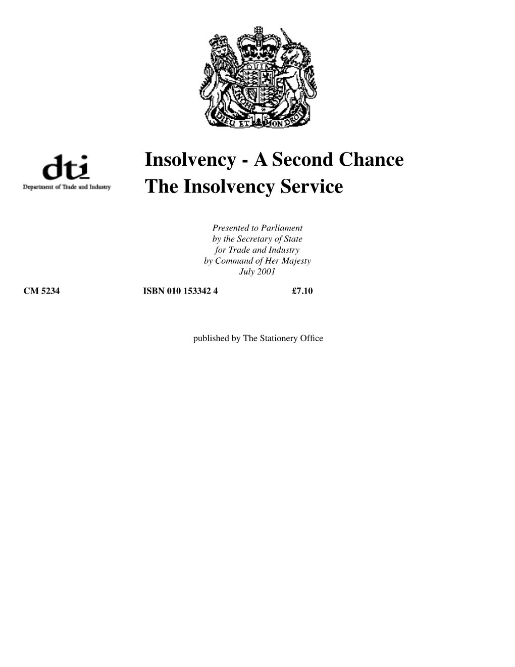 A Second Chance the Insolvency Service