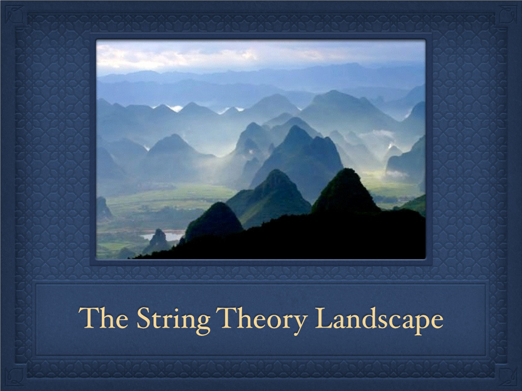 The String Theory Landscape Quantum Cosmologystatistics Gravity