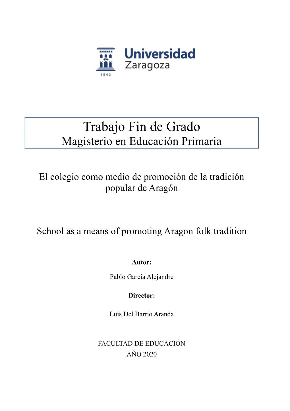 Trabajo Fin De Grado Magisterio En Educación Primaria