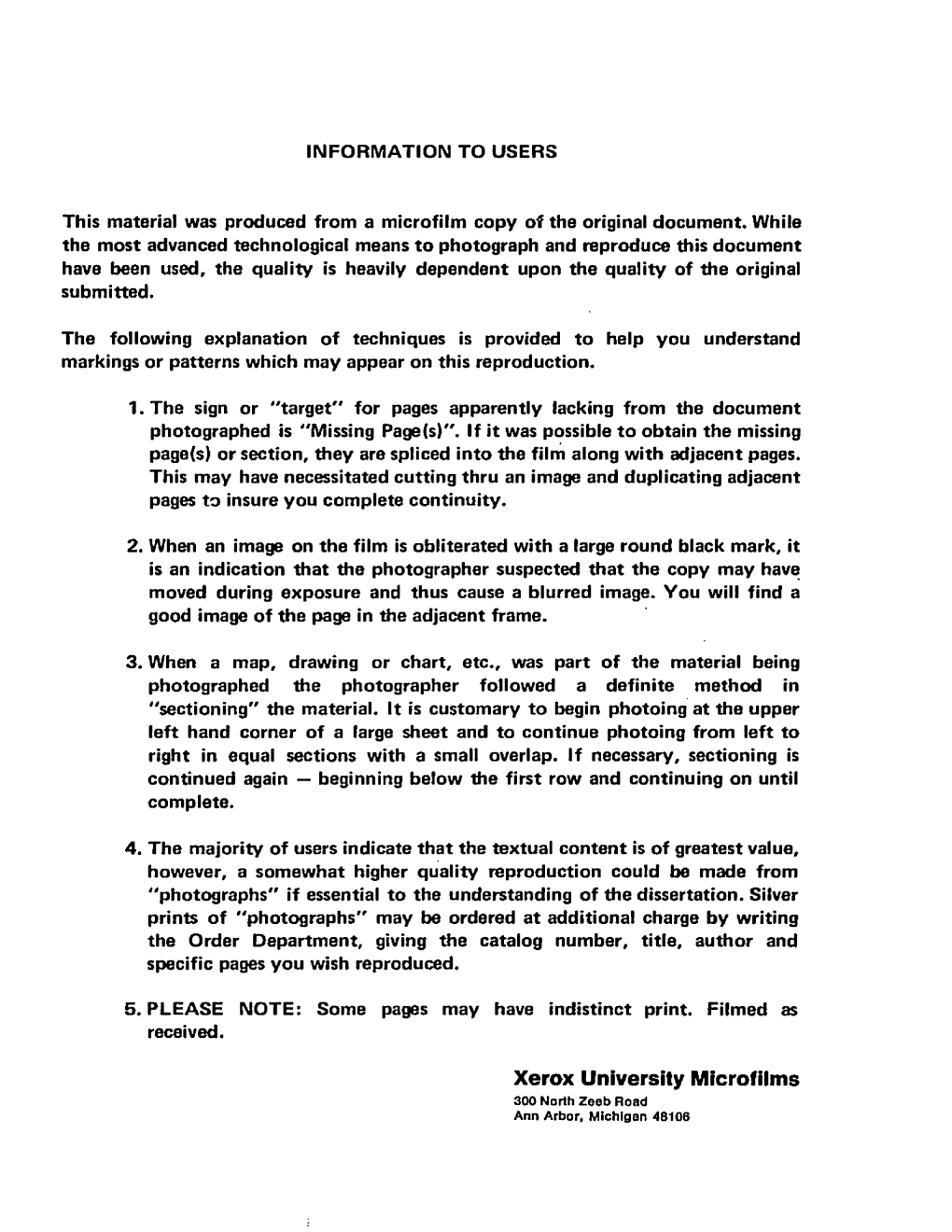 Xerox University Microfilms