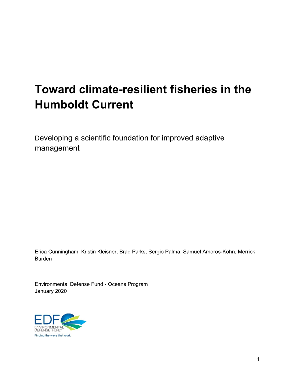 Toward Climate-Resilient Fisheries in the Humboldt Current