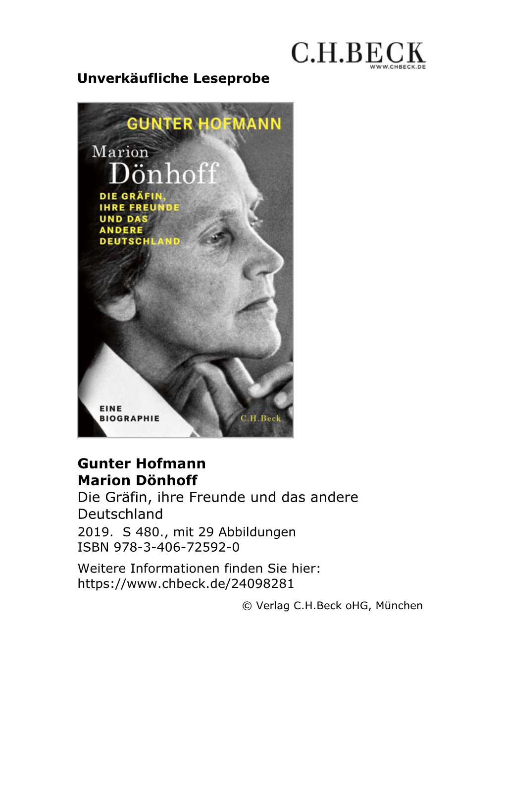 Marion Dönhoff Die Gräfin, Ihre Freunde Und Das Andere Deutschland 2019