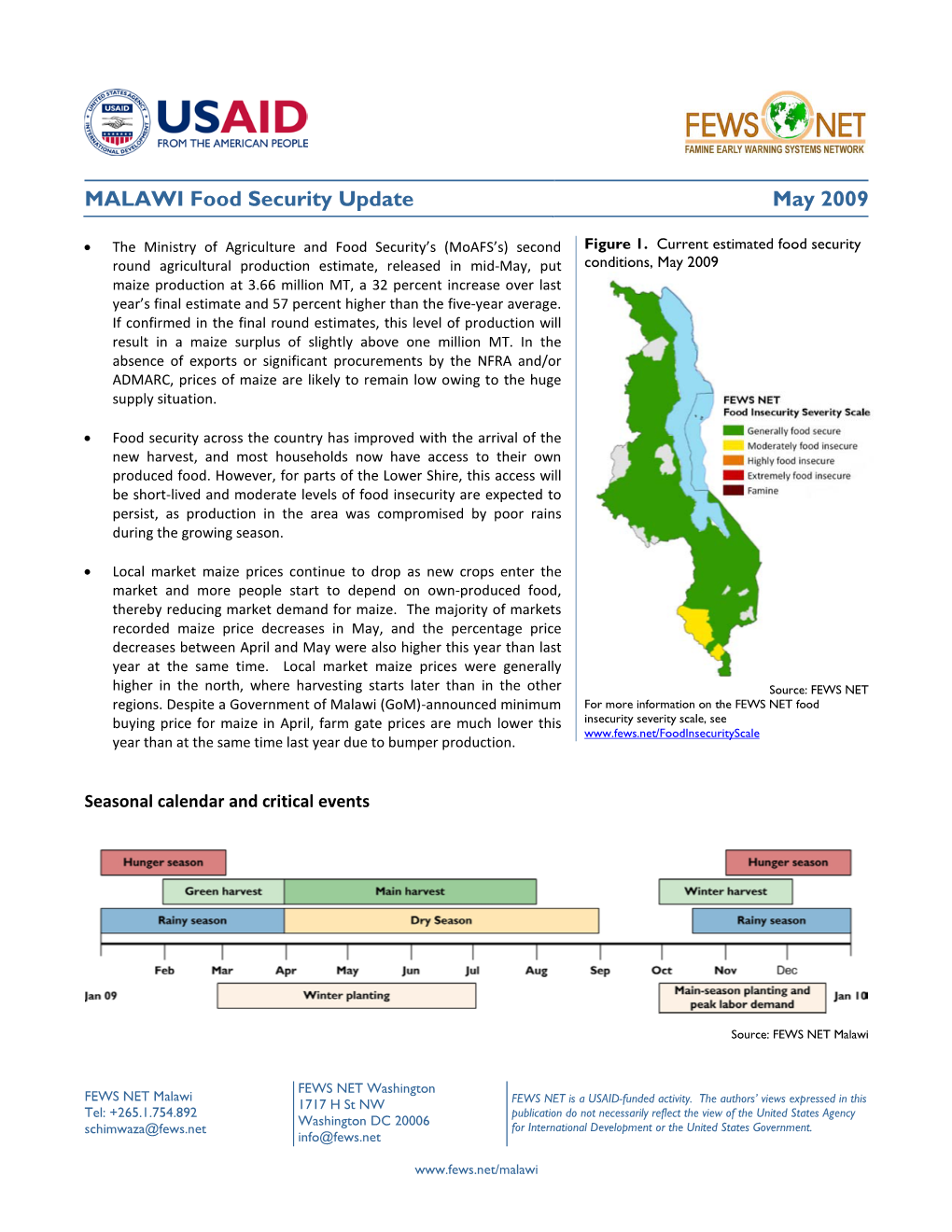 MALAWI Food Security Update May 2009