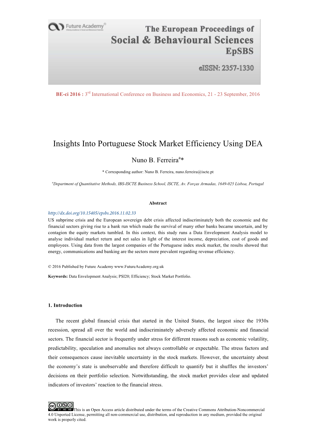 Insights Into Portuguese Stock Market Efficiency Using DEA