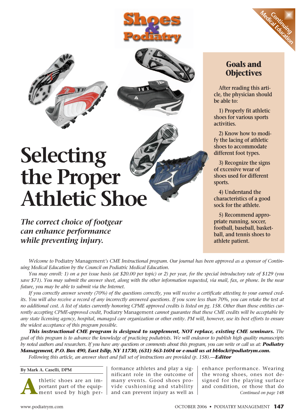 Selecting the Proper Athletic Shoe
