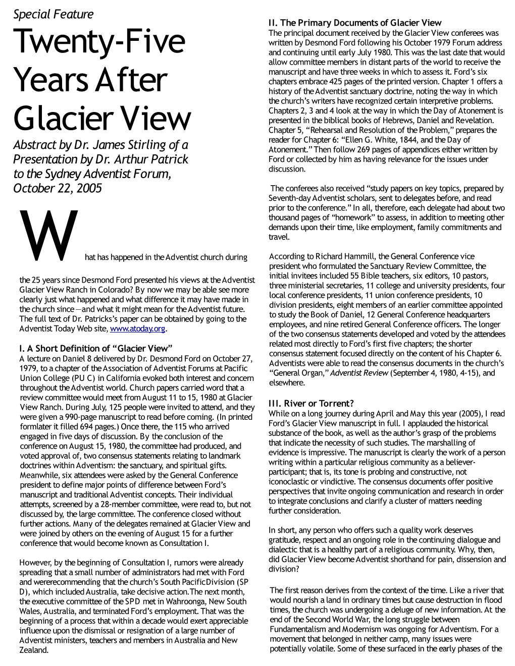 Twenty-Five Years After Glacier View