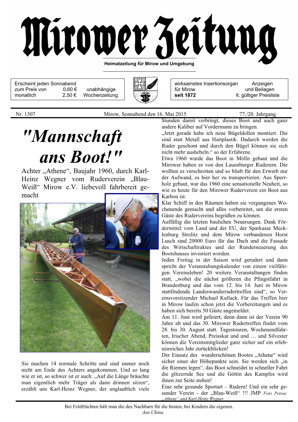 "Mannschaft Ans Boot!"