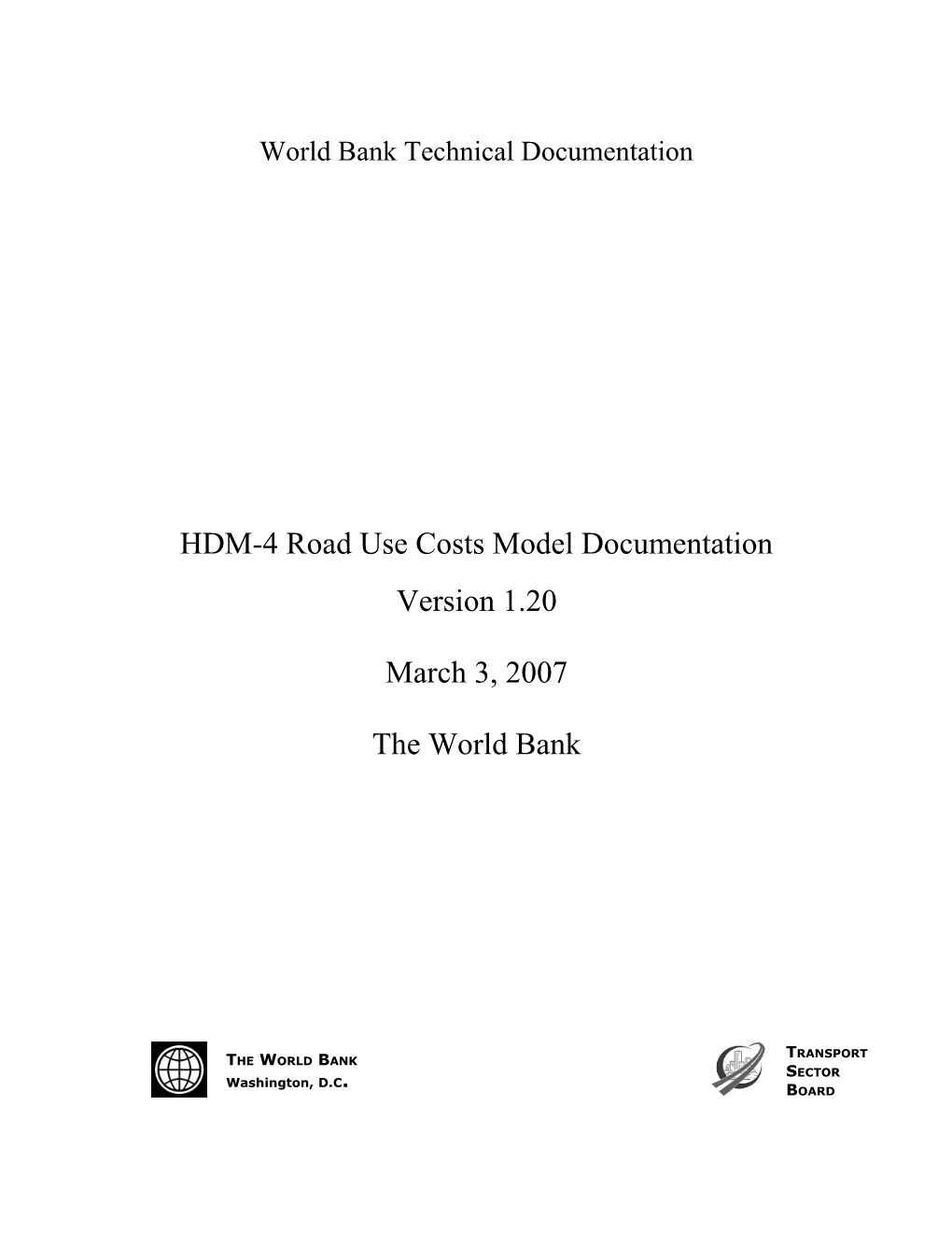 World Bank Technical Documentation