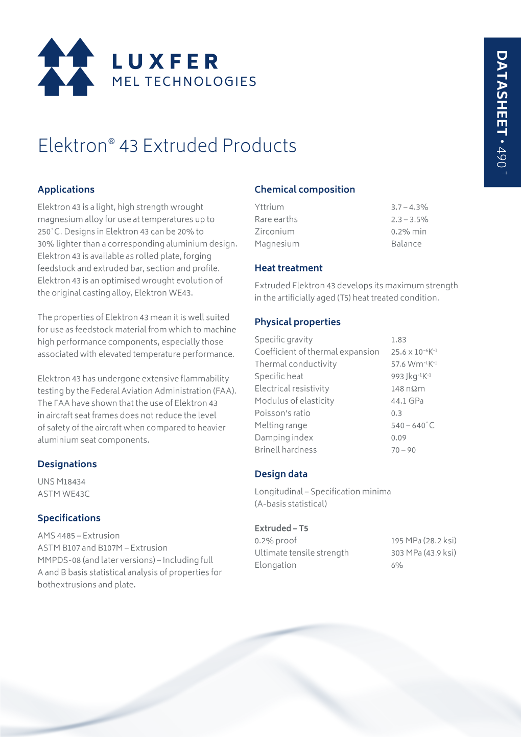 Elektron® 43 Extruded Products