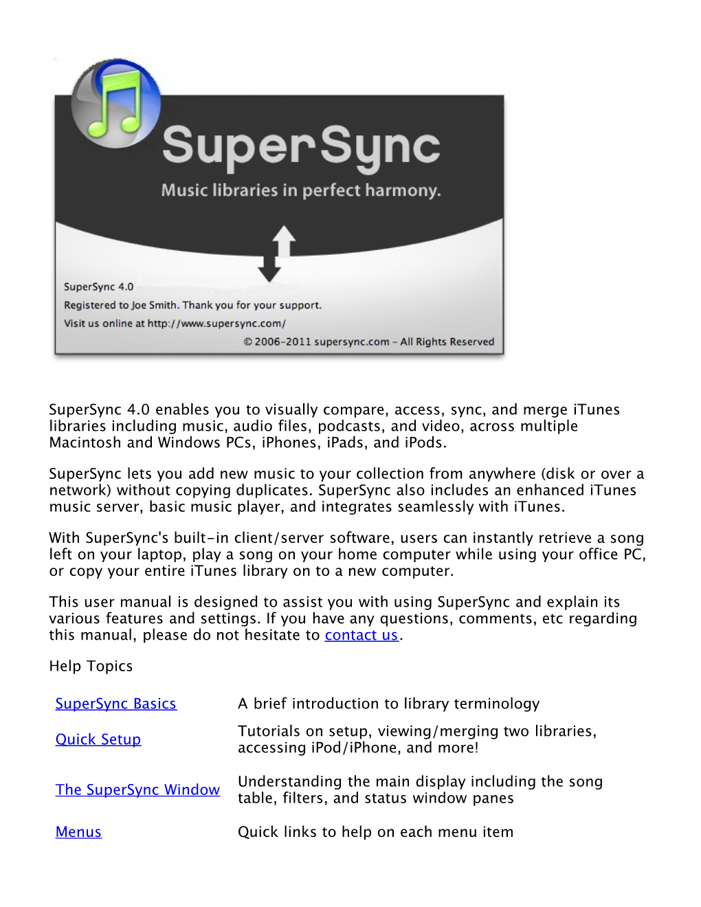 Supersync Manual